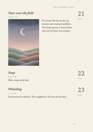 One page holding several short days, one under another